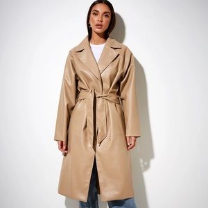 Motel Rocks Duster Coat In PU Tan